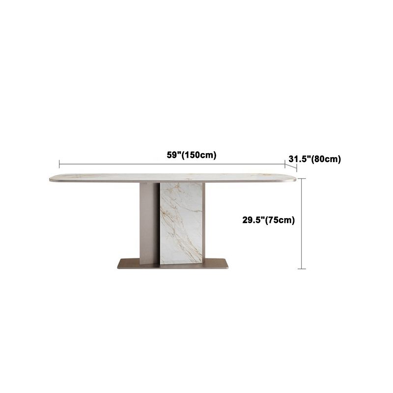 Nordic Sintered Stone Top Dining Set Rectangle 1/4/5/7 Pieces Dinette Table Set