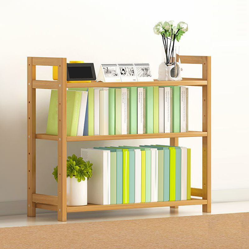 Modern Solid Bamboo Bookcase, Geometric Bookshelf for Any Room, 10" W