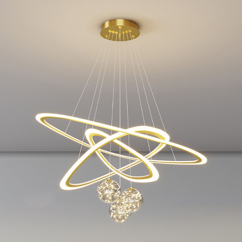 Multi Lights Pendant Chandelier Modern Style Glass Hanging Lamps