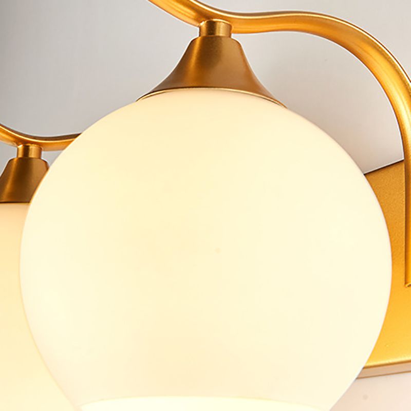 American Style Vanity Light Ball Shape Vanity Lamp with Glass Shade for Living Room