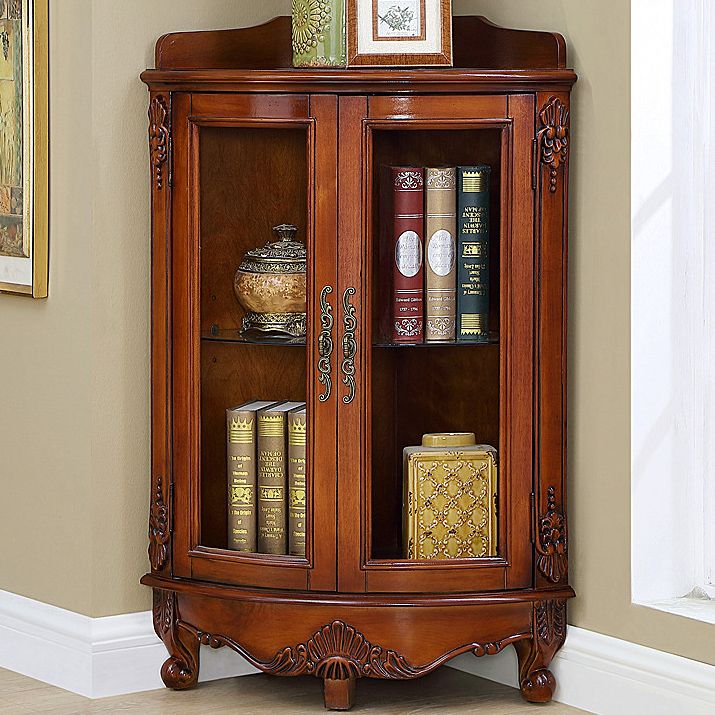 Mid-Century Modern Cabinet with Doors and Cabriole Legs in Solid Wood