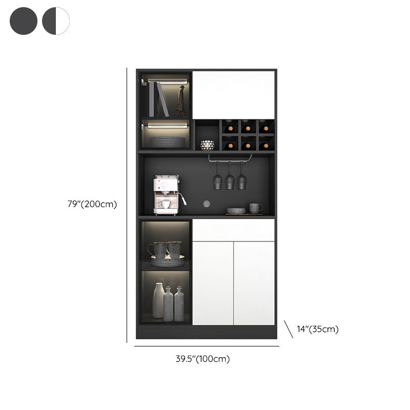 Modern Dining Hutch Faux Wood Buffet Cabinet with Drawers for Dining Room