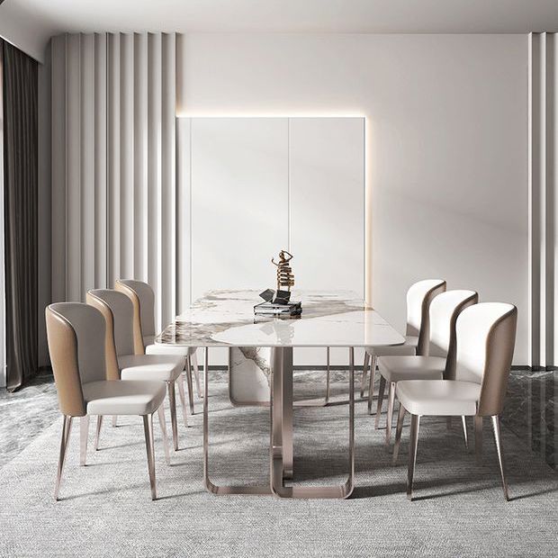 Luxury Rectangle Sintered Stone Dining Set 1/4/5/7 Pieces Dining Table with Chairs