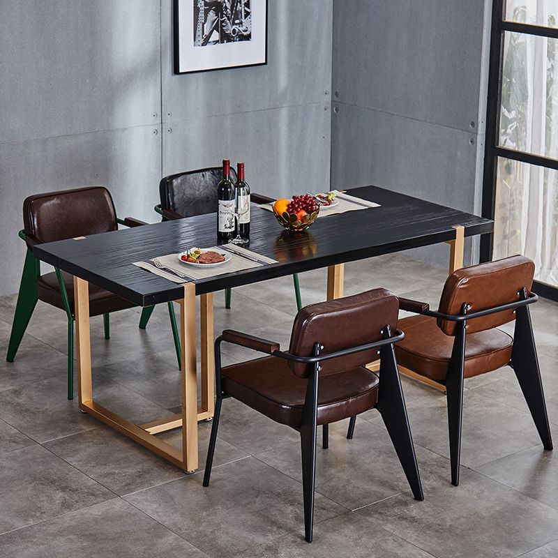 Chaise de salle à manger industrielle en métal, bras ouvert, chaise latérale de salle à manger pour usage domestique