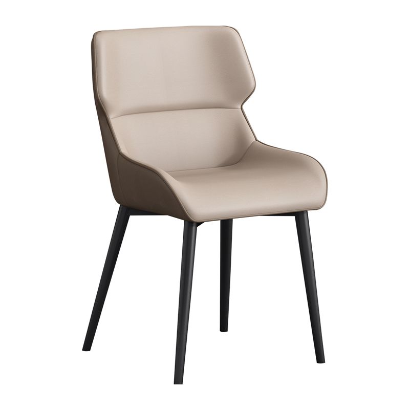 Sillas de comedor de metal contemporáneas con respaldo Parsons para uso doméstico (juego de 2)