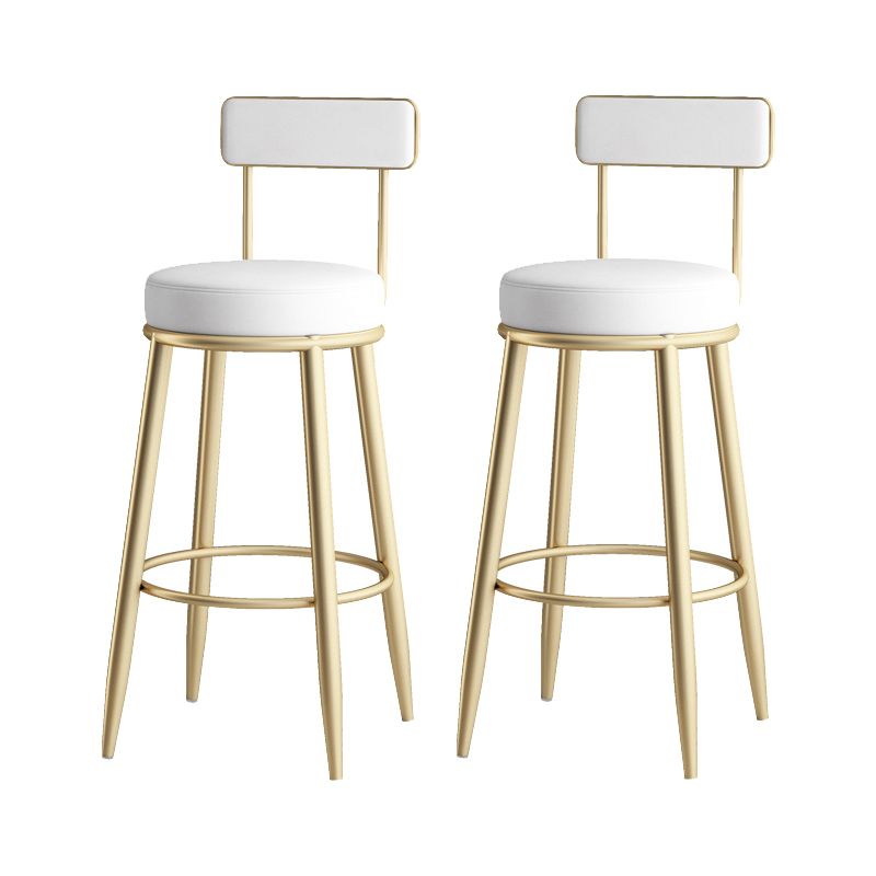 Scandinavian Upholstered Stools for Home Armless Low Back Stools with 4 Metal Legs