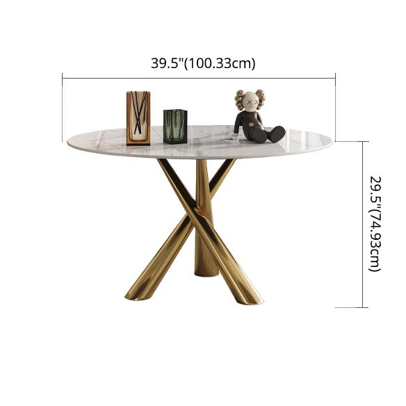 Contemporary Fixed Dining Room Table Set Sintered Stone Top Dining Table Furniture