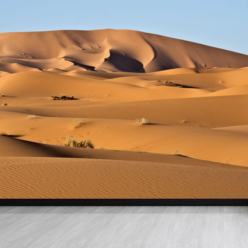 Yellow Natural Landscape Mural Grass and Sand Desert Scenery Modern Water-Proof Wall Covering