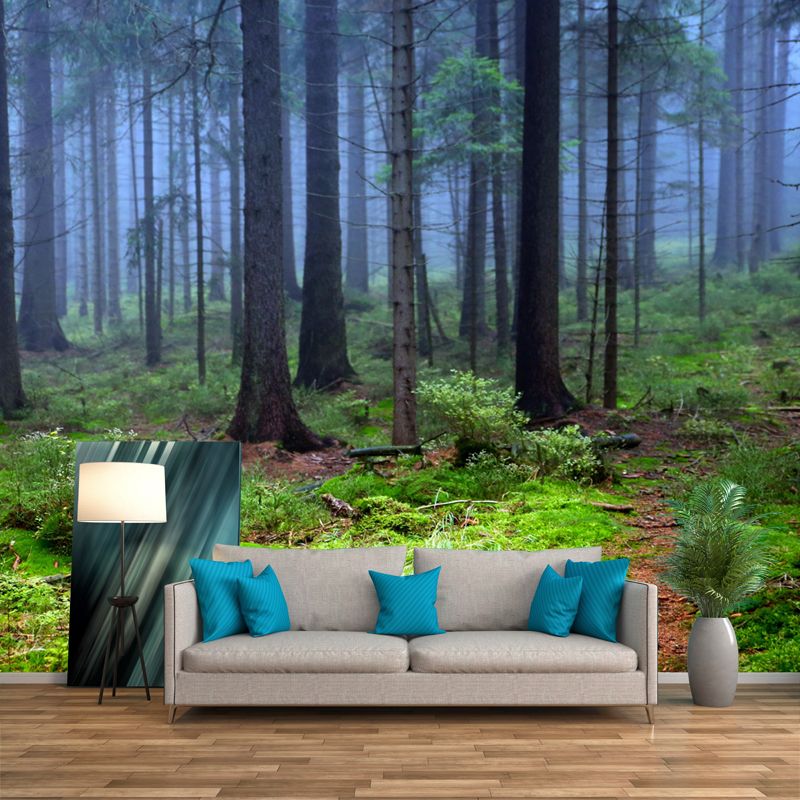 Huge Forest Mural Horizontal Photography Wall Covering for Living Room