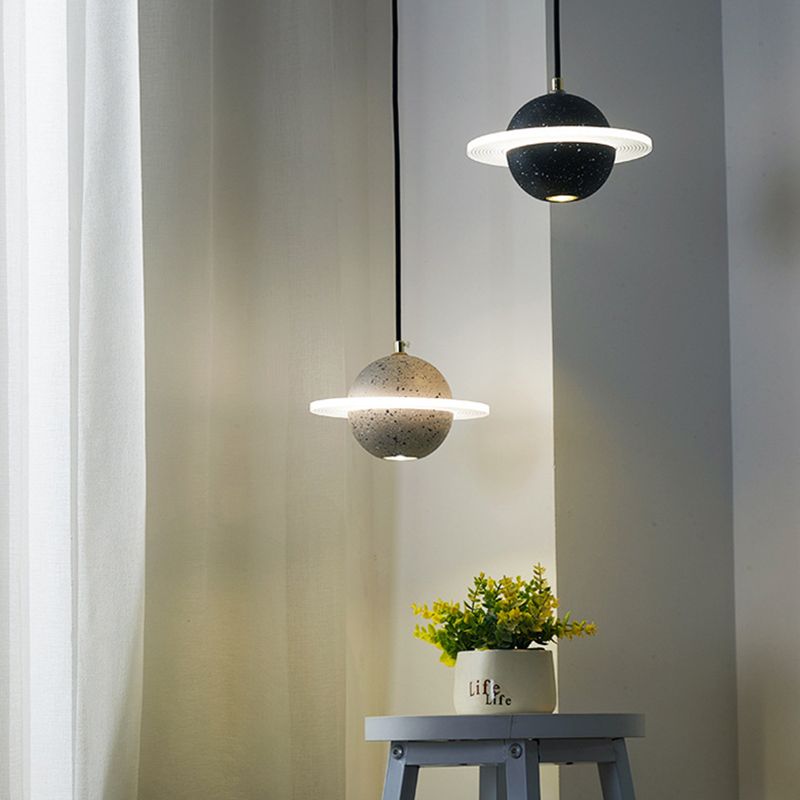 Runden Lichthänger moderner Zement 1 Leuchte LED Hanging Leuchten