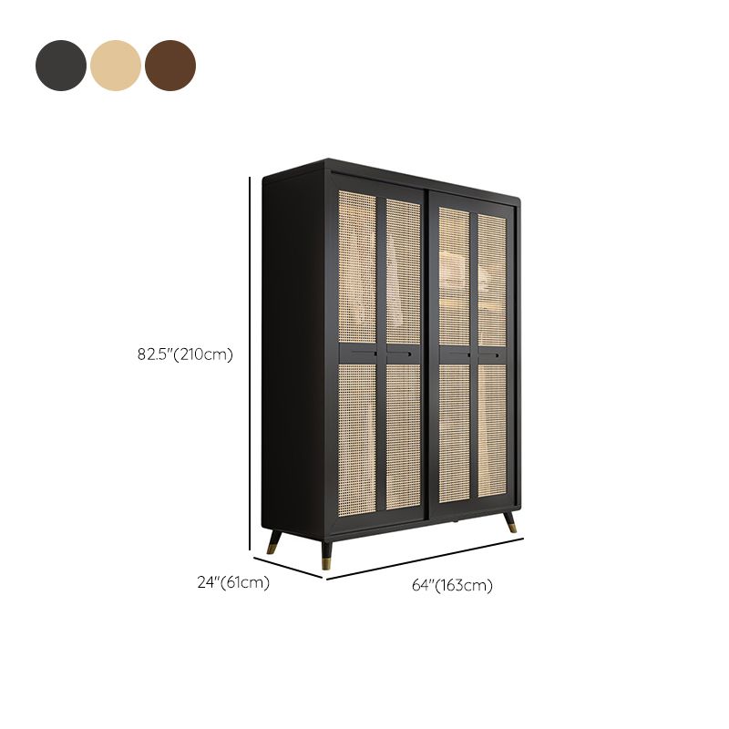 Rubberwood Wardrobe Closet Contemporary Sliding Wardrobe Armoire