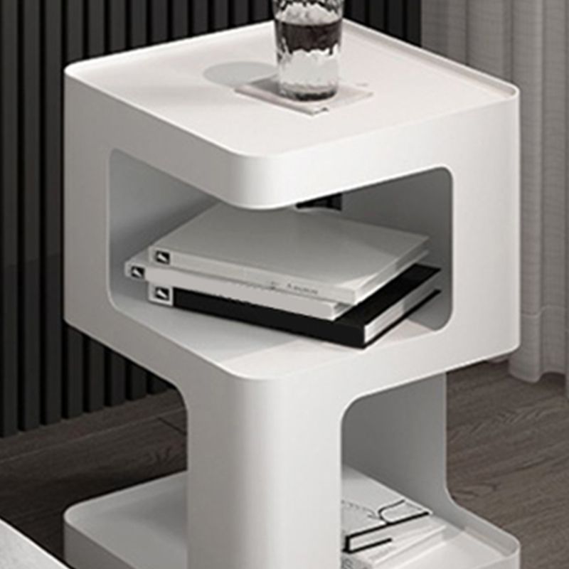 Metal Square End Table Modern 15.7" W Side Table with 2 - Shelf