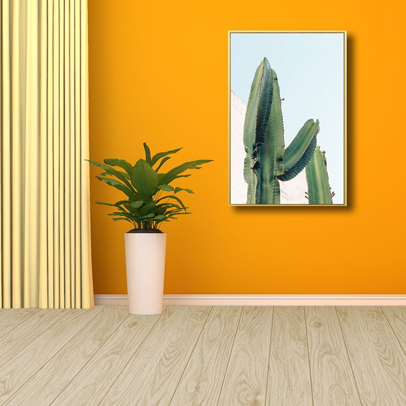 Cactus Wall Art Decor Contemporary Decorative for Guest Room Canvas Prints in Green