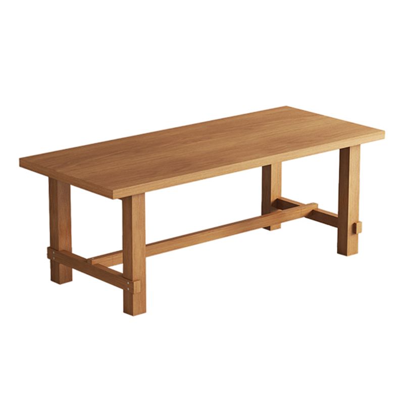 Modern Ash Wood Table for Restaurant Rectangle Dining Table with Trestle Base