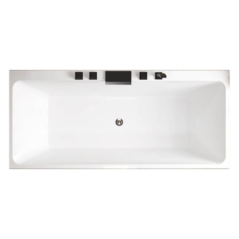 Modern Rectangular Drop in Bathtub Acrylic Soaking White Bath