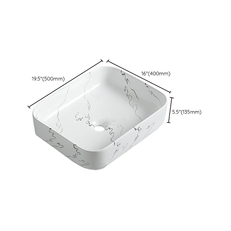 Modern Porcelain Trough Sink Oval-shape Trough Bathroom Sink