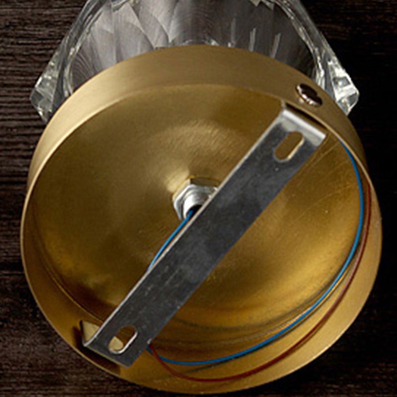 Star Glass Semi-Flush Ceiling Light Vintage Aisle Ceiling Flush Mount in Brass