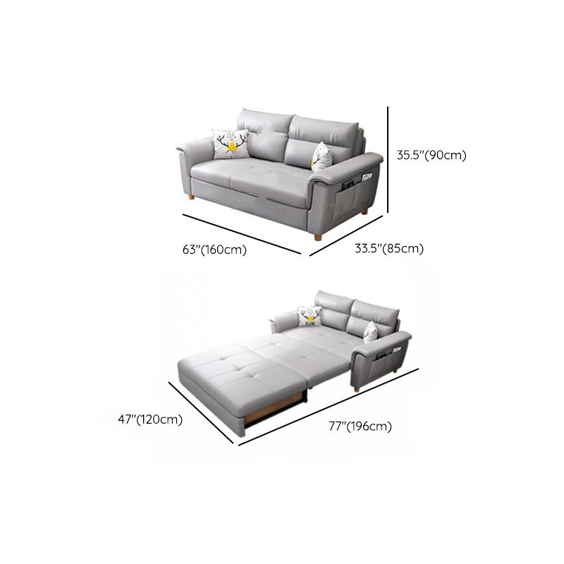 33" Wide Contemporary Sleeper Sofa Futon Gray Storage Sleeper Sofa