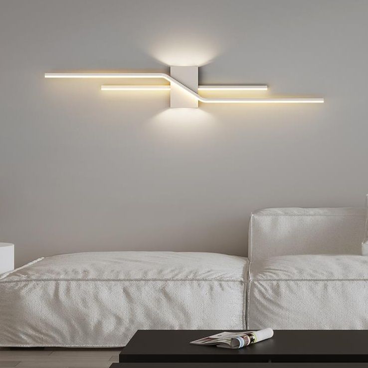 2-Light Modernism Wall Mounted Sconce White/Black LED Wall Light for Foyer