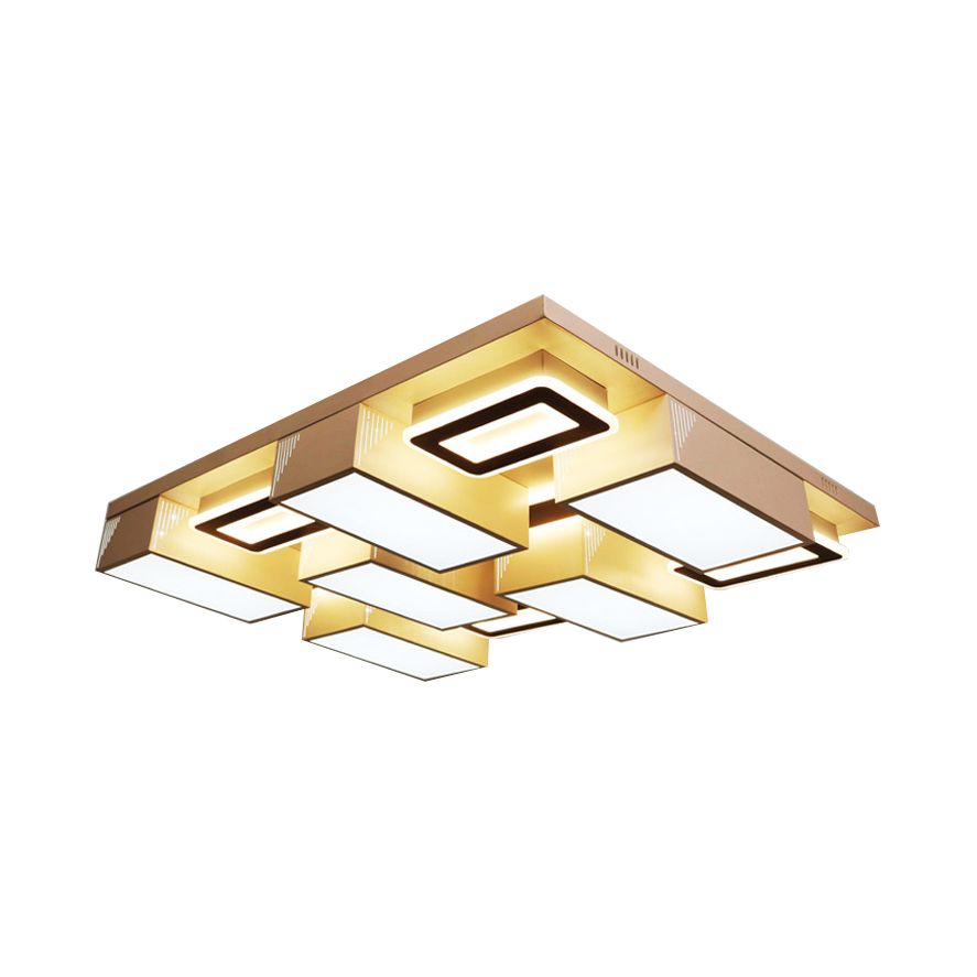 21.5"/29.5" Wide Block Flush Ceiling Light Modern Acrylic LED Living Room Flushmount Light in Warm/White/Natural Light