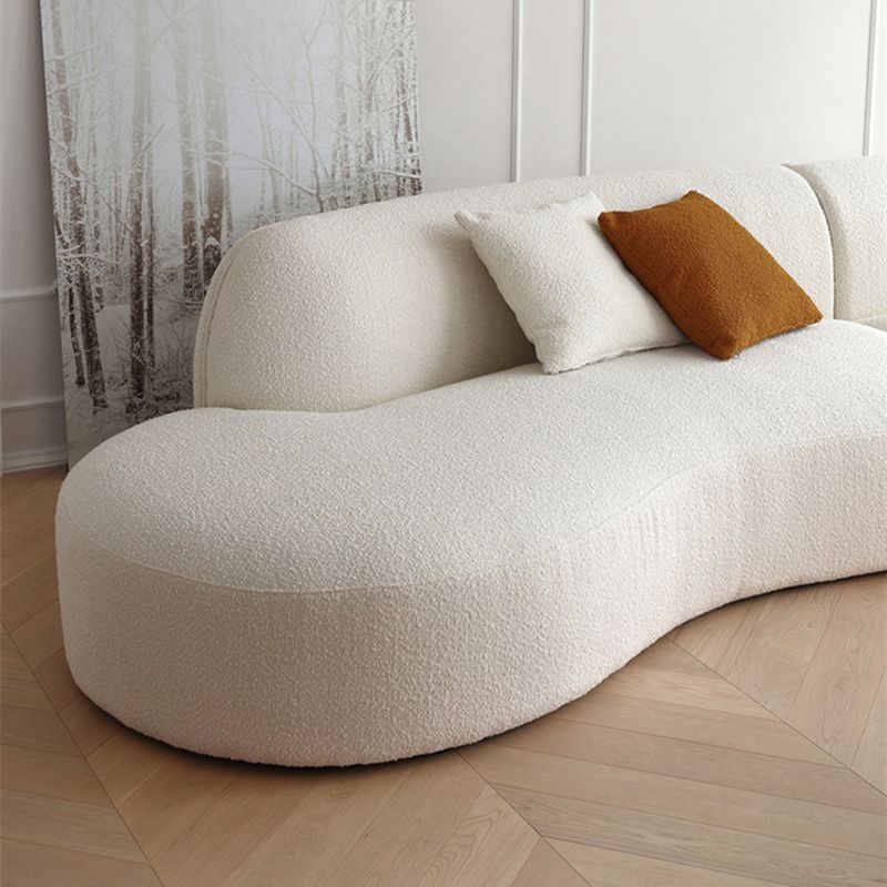 Scandinavian Curved Sofa with Chaise 49.21-In D 4-Seater Sofa