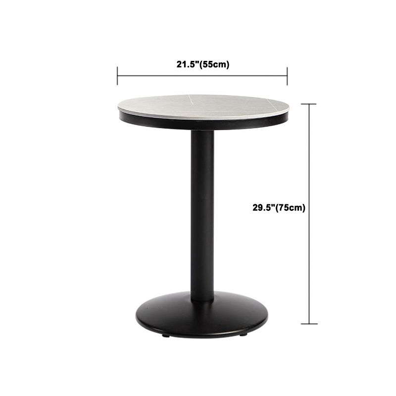 Modern 1/3 Pieces Bar Table Set Round Stone Counter Table with Backrest Stools