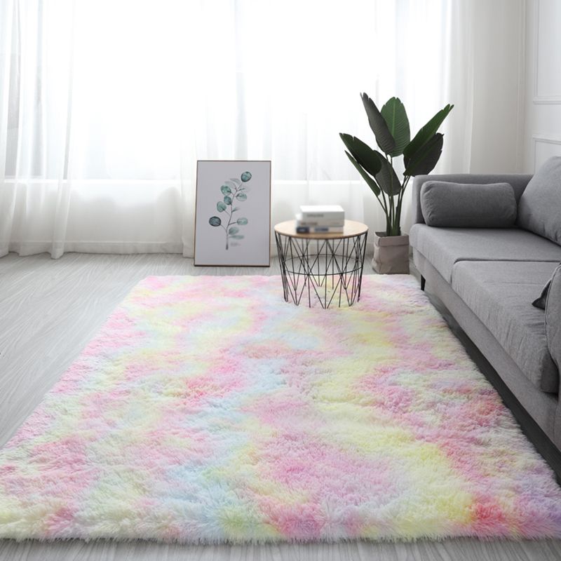 Kleur gemengd huisdecoratie tapijt eigentijds vloerkleed met tie-dye effect polyester met antislip achterkant