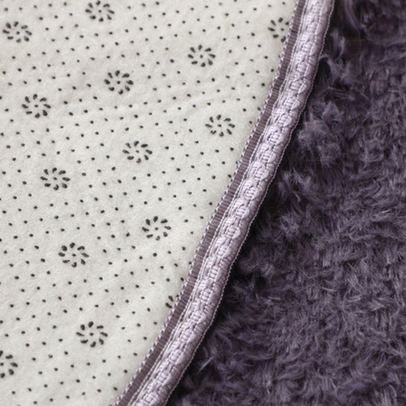 White Living Room Carpet Solid Color Polyester Area Rug Non-Slip Backing Area Rug