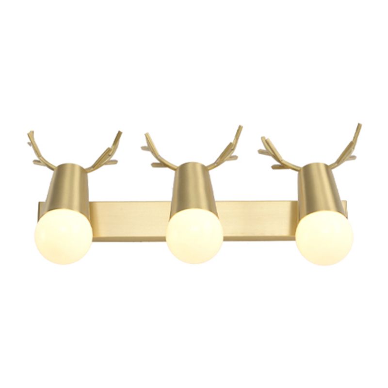 Geometric Vanity Lighting Modern Style Metal Multi Lights Vanity Wall Sconce in Gold