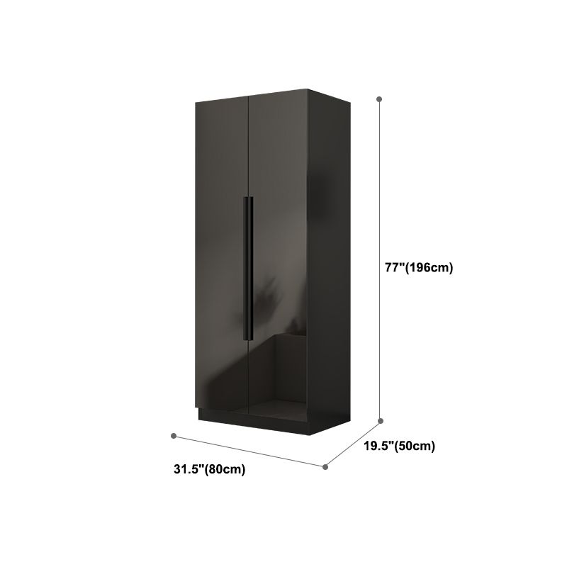 Modern Style Wardrobe Black Colour Glass Wardrobe Closet for Bedroom