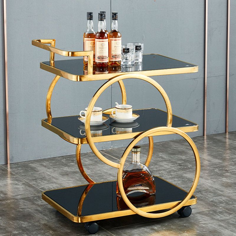 Home Dining Rectangular Prep Table Modern  3-Tier Kitchen Trolley