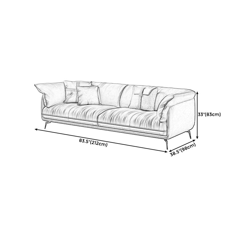 Modern Style with Pillow Back Leather/napa Upholstered Brown Sofa