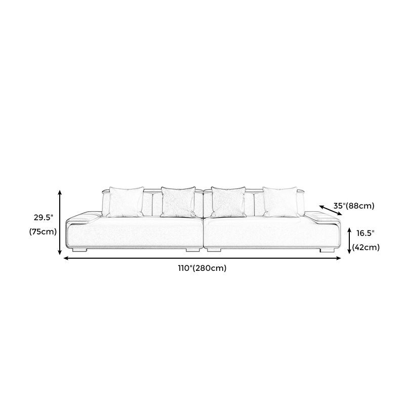 29.52"H Faux Leather Stain Resistant Pillow Top Arm Sofa for Living Room