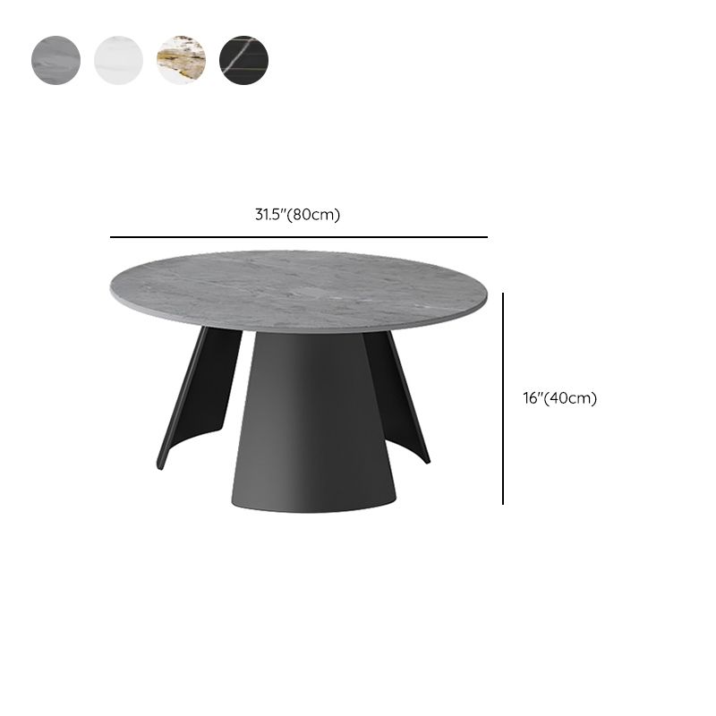 Modern Slate Coffee Table Round Bunching Coffee Table Sets for Living Room