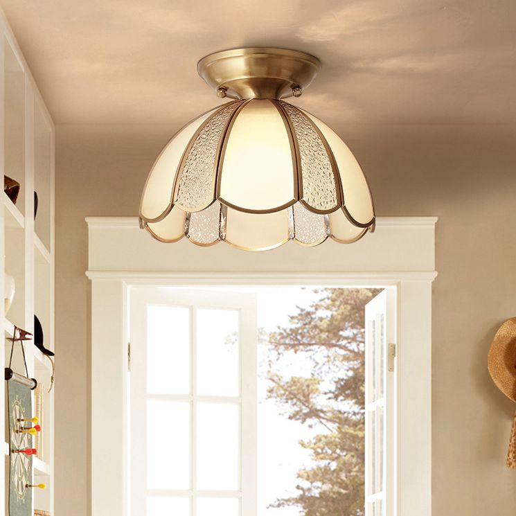 1-lichte kom schaduw spoeling Mount verlichting koloniale stijl glasspoeling voor hal voor gang