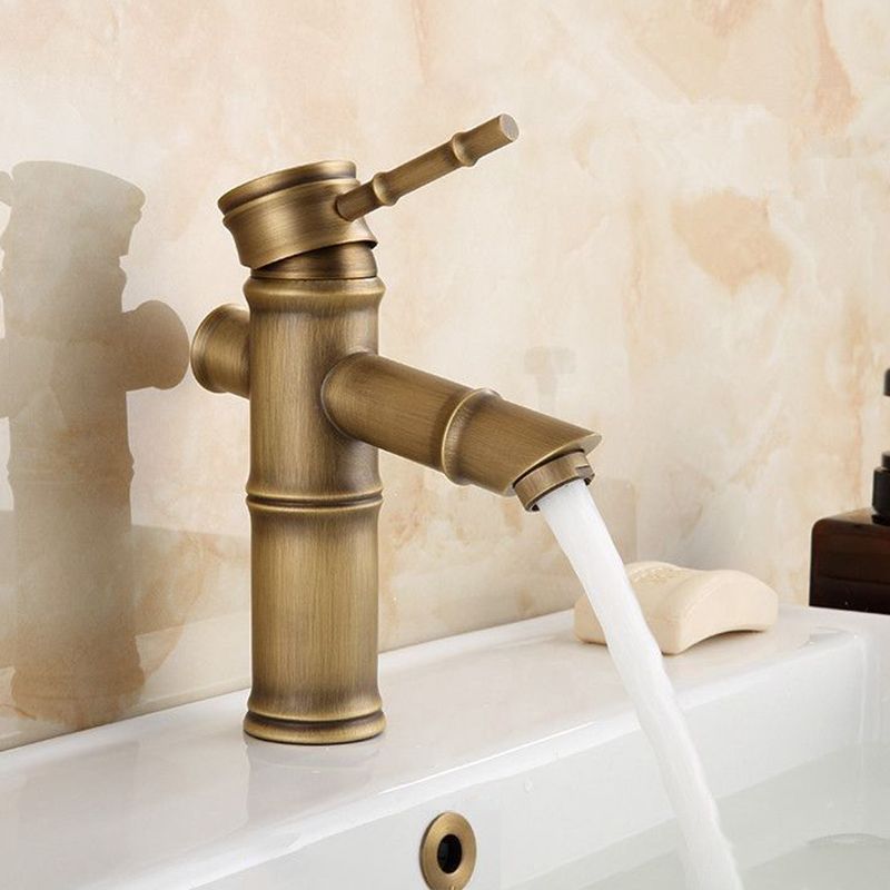 Farmhouse Brass Bathroom Faucet Lever Handle Faucet Single Hole Vessel Sink Faucet