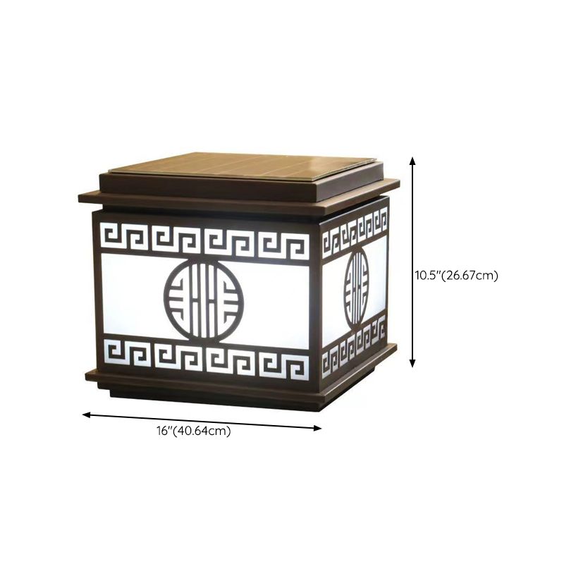 Contemporary Pillar Lamp Metal Outdoor Lamp with Acrylic Shade for Garden