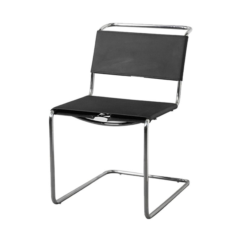 Contemporary Style Open Back Leather Armless Dining Side Chair for Home