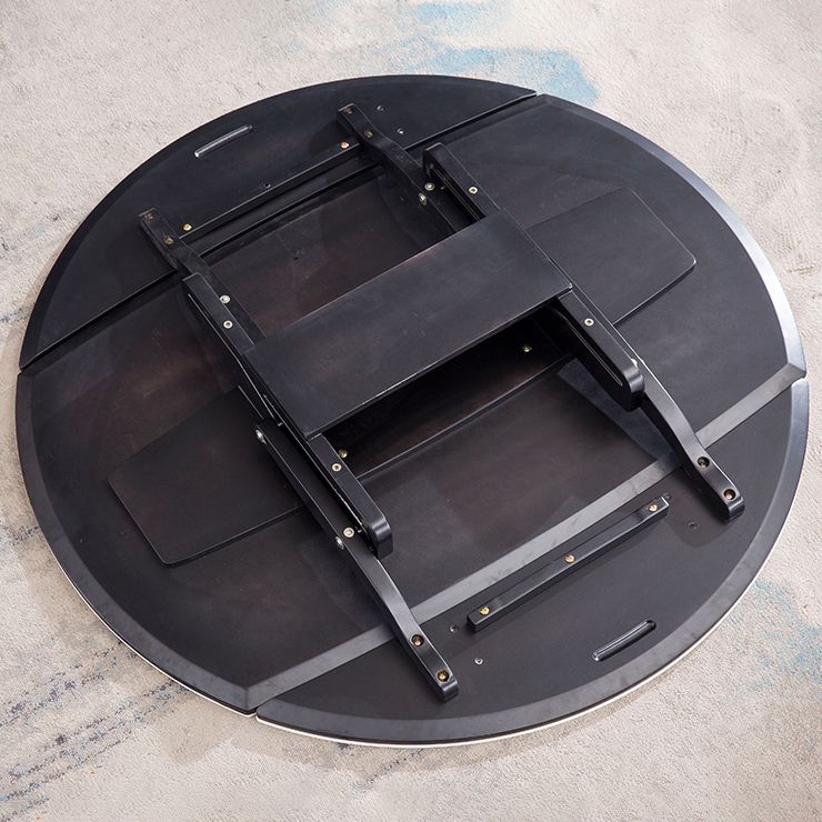 Meubles de style contemporain Table du site à manger ronde de 4 pieds avec feuille de goutte