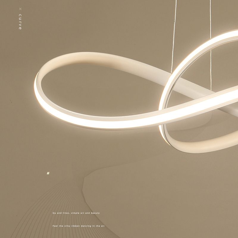 Aluminium verstelbare LED -kroonluchter in moderne singular style silica gel lineair hanglampje voor woonkamer