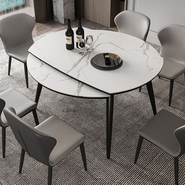 Mesa de comedor redonda contemporánea Mesa de piedra sinterizada con 4 patas de madera maciza de cenizas