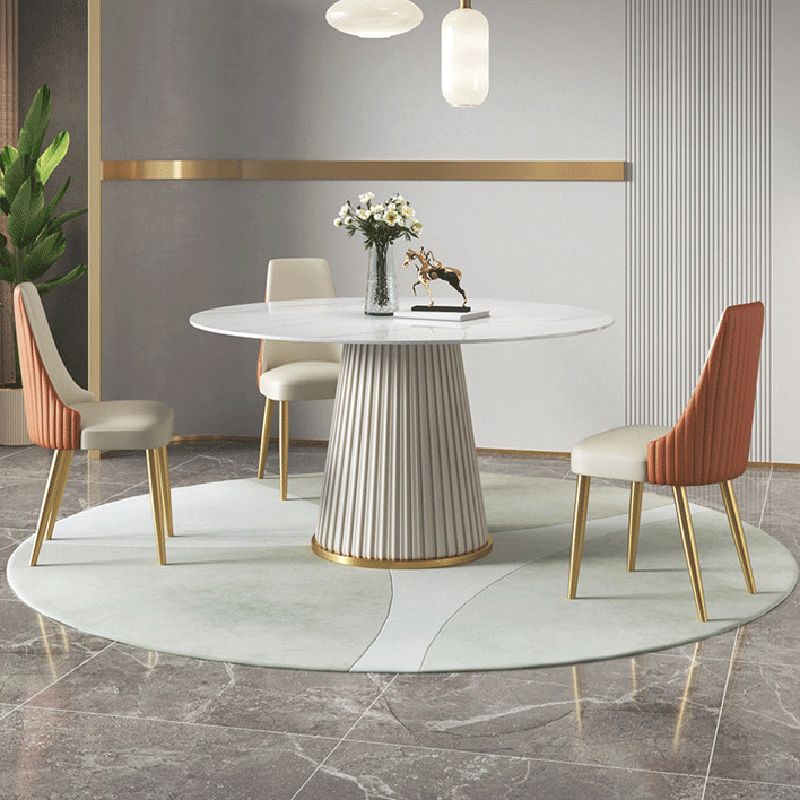 1/3/4/7 PCS Metal Modern Dining Room Ensemble avec table ronde et ensemble de restauration de base en métal