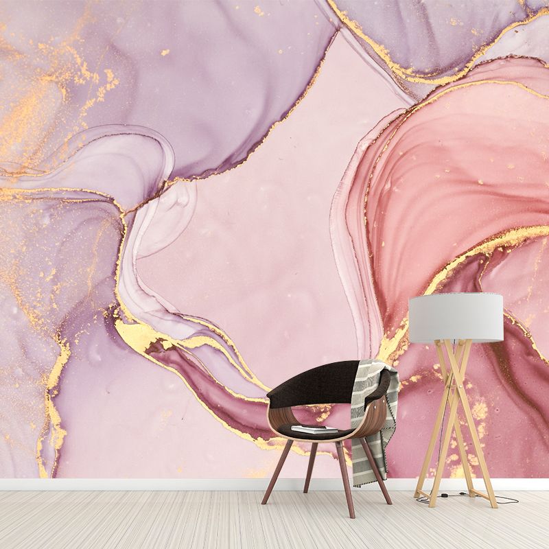 Pink Abstract Drawing Wallpaper Murals Stain Resistant Modern Art Bedroom Wall Covering
