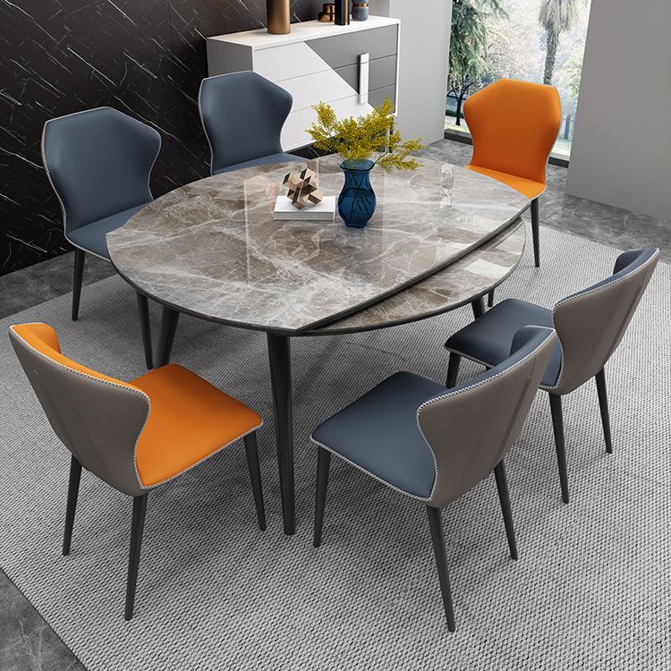 Meubles de style contemporain Table du site à manger ronde de 4 pieds avec feuille de goutte