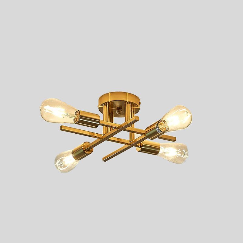 Industrial Retro Semi Flush Mount Sputnik Ceiling Light for Interior Spaces