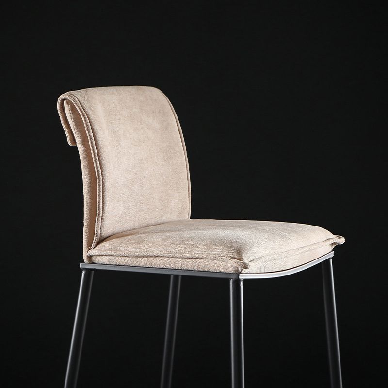 Armless Bar Stool Contemporary Low Back Dining Stool with Footrest