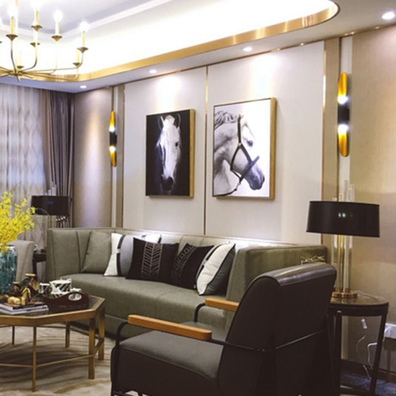 2-Lights Aluminum Sconce Wall Lighting Modern Style Black and White Pipe Wall Sconces