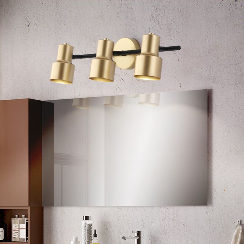 Gold LED Wall Light in Modern Concise Style Wrought Iron Rotatable Wall Sconce for Bathroom