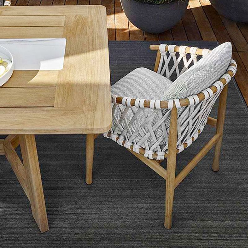 Dining Armchair Set with Water Repellent Finish Cushion in Brone