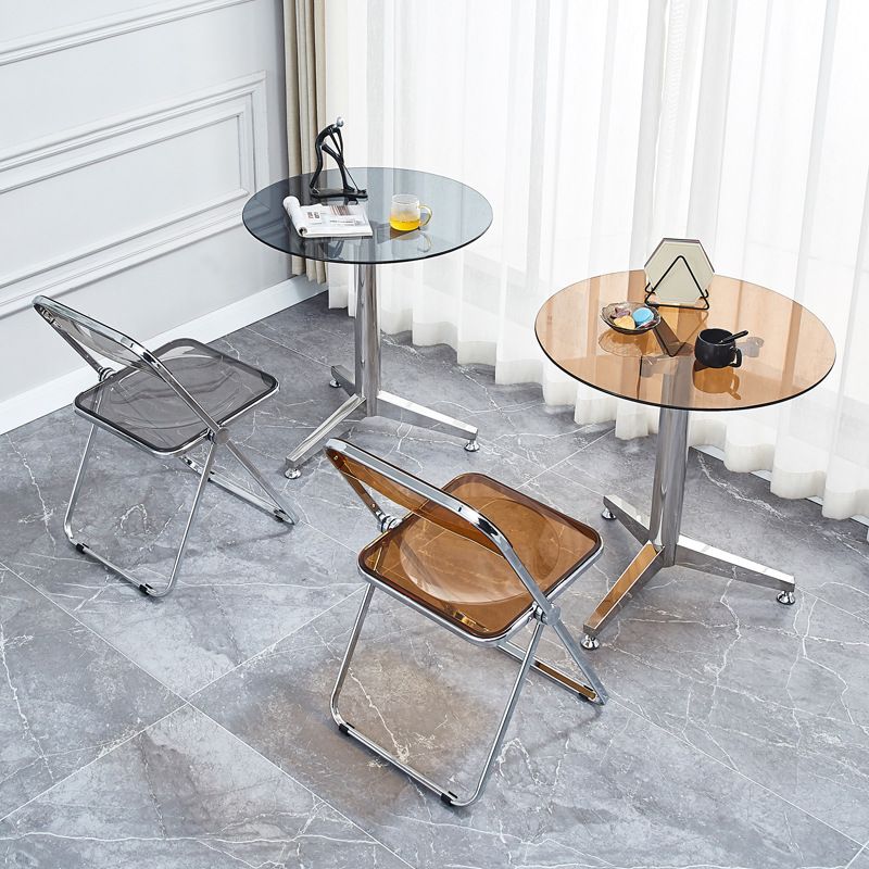 Glass Top Dining Table Modern Dining Table with Pedestal Base